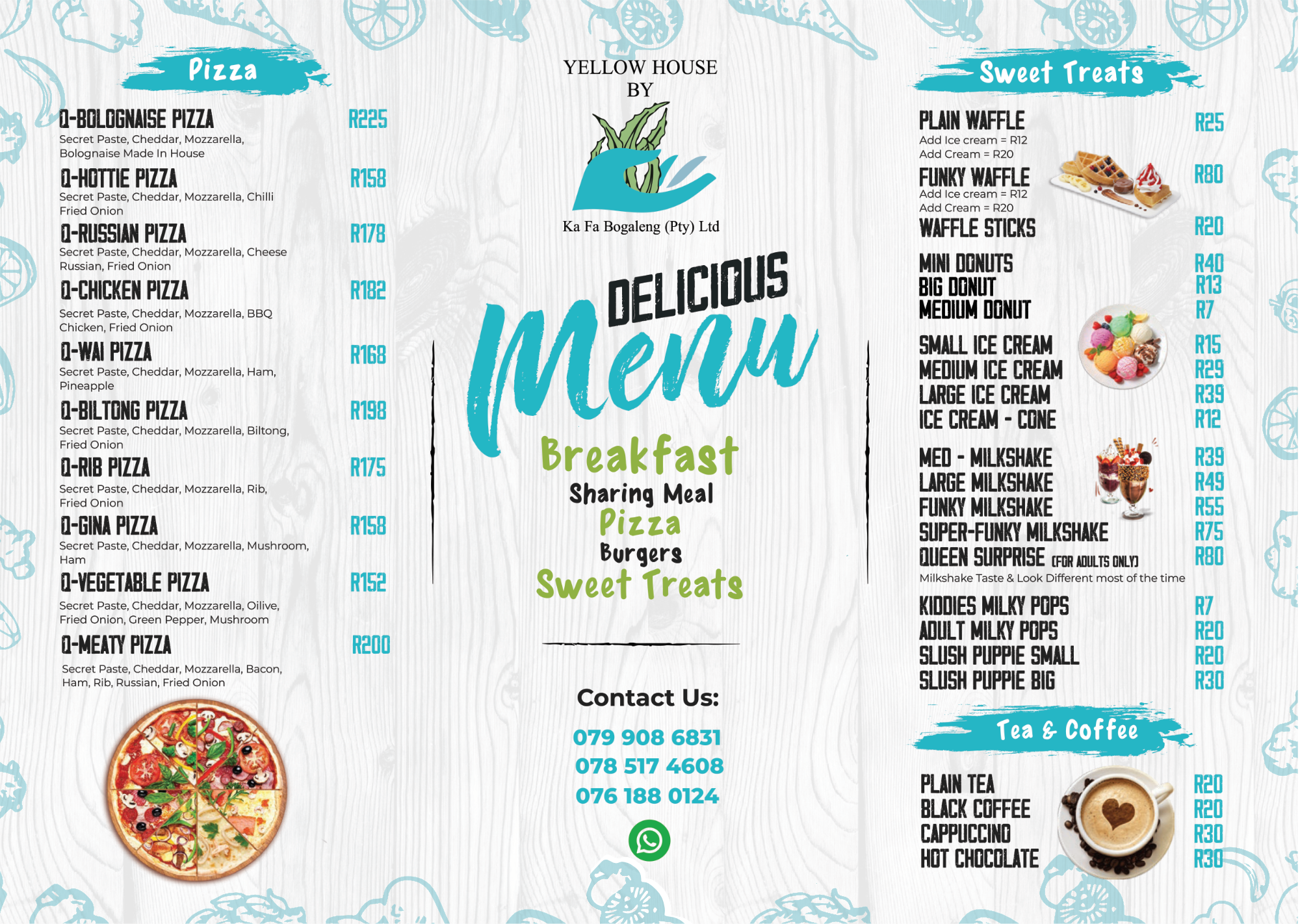 Yellow House - Menu Front Yellow House - Menu Front